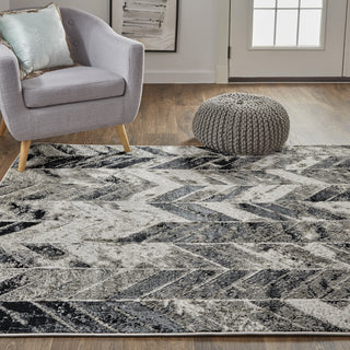 Feizy Jewel 3104F Gray / Silver Area Rug Lifestyle Image Feature