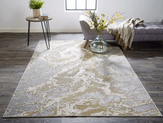 Feizy Jewel 3139F Gold / Gray Area Rug Lifestyle Image Feature
