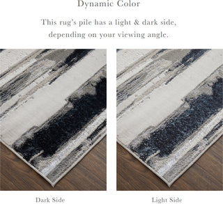Feizy Jewel 39CJF Silver / Black Area Rug Corner Image