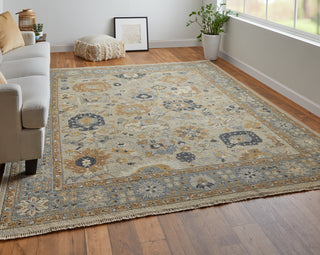 Feizy Corbitt 0612F Blue/Brown/Gray Area Rug Lifestyle Image Feature