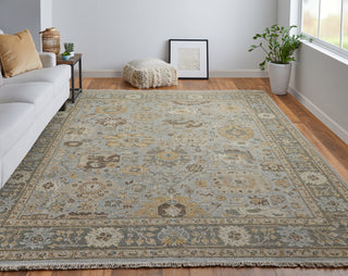 Feizy Corbitt 0612F Blue/Gold/Gray Area Rug Lifestyle Image Feature