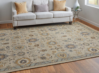 Feizy Corbitt 0613F Tan/Blue/Gold Area Rug Lifestyle Image Feature