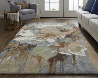 Feizy Dafney 8868F Tan/Gray/Green Area Rug Lifestyle Image Feature