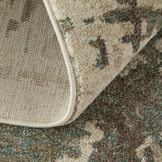 Feizy Eden 39QRF Ivory/Blue/Purple Area Rug Corner Image with Rug Pad