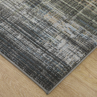 Feizy Greenwich 39U2F Green / Black Ivory Area Rug Corner Image
