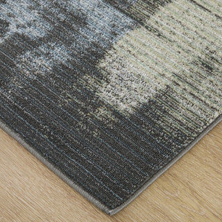 Feizy Greenwich 39U3F Black / Ivory Blue Area Rug Corner Image