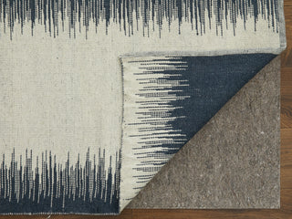 Feizy Bashia I0552 Blue/Ivory Area Rug Corner Image with Rug Pad