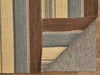 Feizy Silva I0498 Brown/Gray/Yellow Area Rug Corner Image with Rug Pad