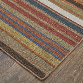 Feizy Silva I0500 Red/Brown/Gray Area Rug Corner Image