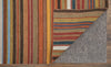 Feizy Silva I0500 Red/Brown/Gray Area Rug Corner Image with Rug Pad