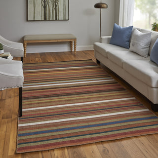 Feizy Silva I0500 Red/Brown/Gray Area Rug Lifestyle Image Feature