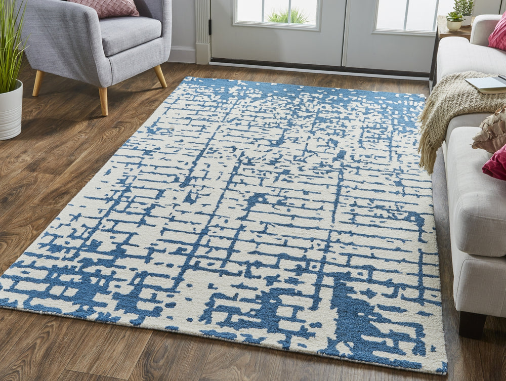 Feizy Dineen I8040 Ivory/Blue Area Rug Lifestyle Image Feature