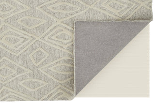 Feizy Lusk I8082 Ivory/Taupe Area Rug Corner Image with Rug Pad