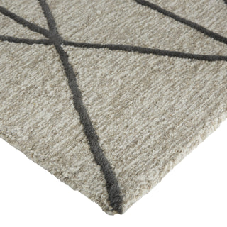 Feizy Lusk I8083 Taupe/Black Area Rug Corner Image