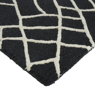 Feizy Lusk I8085 Black/Ivory Area Rug Corner Image