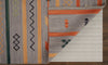 Feizy Dharma I0760 Gray/Orange Area Rug Corner Image with Rug Pad