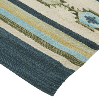 Feizy Dharma I0762 Blue/Green/Tan Area Rug Corner Image