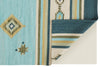 Feizy Dharma I0762 Blue/Green/Tan Area Rug Corner Image with Rug Pad