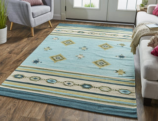 Feizy Dharma I0762 Blue/Green/Tan Area Rug Lifestyle Image Feature