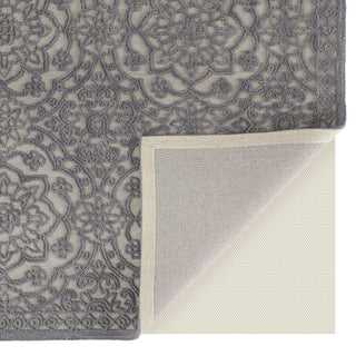 Feizy Isla I8047 Gray Area Rug Corner Image with Rug Pad