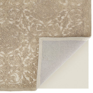 Feizy Isla I8048 Tan/Taupe Area Rug Corner Image with Rug Pad