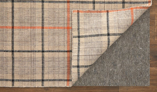 Feizy Jemma I8053 Tan/Orange/Gray Area Rug Corner Image with Rug Pad