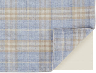 Feizy Jemma I8054 Blue/Brown/Ivory Area Rug Corner Image with Rug Pad