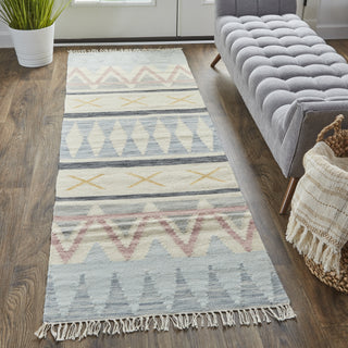 Feizy Ezra I0757 Blue/Tan/Pink Area Rug Lifestyle Image Feature