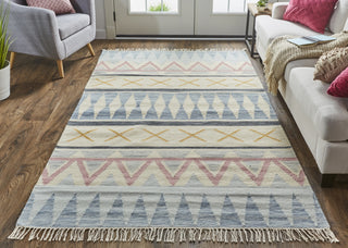 Feizy Ezra I0757 Blue/Tan/Pink Area Rug Lifestyle Image Feature