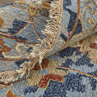 Feizy Leylan 0587F Blue/Orange/Red Area Rug Corner Image