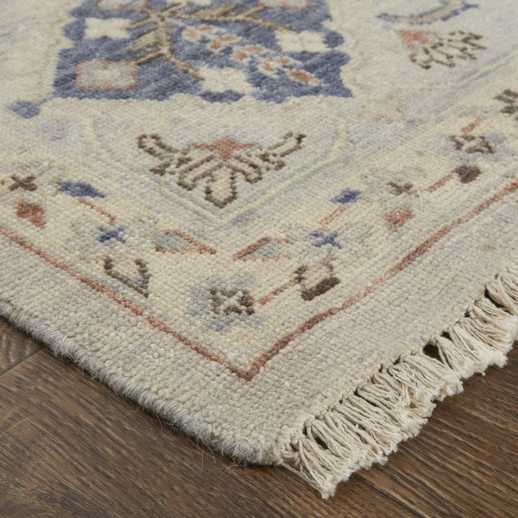 Havila Fine Rugs Mughal S1766 Gray/Tan/Blue Area Rug Corner Image