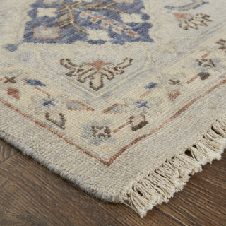 Havila Fine Rugs Mughal S1766 Gray/Tan/Blue Area Rug Corner Image