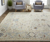 Havila Fine Rugs Mughal S1766 Gray/Tan/Blue Area Rug Lifestyle Image Feature