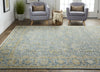Havila Fine Rugs Mughal S1770 Blue/Taupe/Ivory Area Rug Lifestyle Image Feature