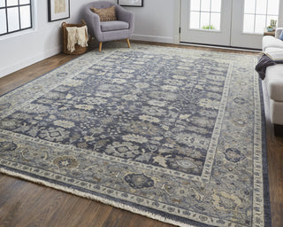 Havila Fine Rugs Mughal S1828 Gray/Taupe/Ivory Area Rug Lifestyle Image Feature