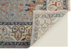 Havila Fine Rugs Mughal S1833 Gray/Ivory/Blue Area Rug Corner Image with Rug Pad