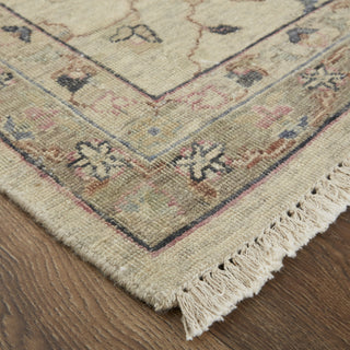 Havila Fine Rugs Mughal S1834 Ivory/Pink/Blue Area Rug Corner Image