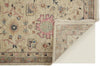 Havila Fine Rugs Mughal S1834 Ivory/Pink/Blue Area Rug Corner Image with Rug Pad