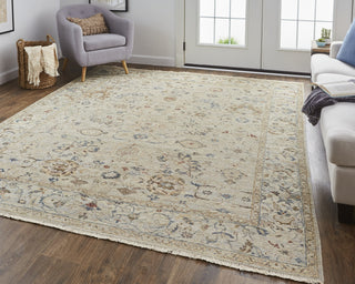 Havila Fine Rugs Mughal S1835 Silver/Gray/Ivory Area Rug Lifestyle Image Feature