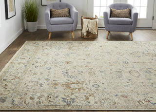 Havila Fine Rugs Mughal S1835 Silver/Gray/Ivory Area Rug Lifestyle Image Feature
