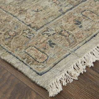 Havila Fine Rugs Mughal S1840 Taupe/Ivory/Gray Area Rug Corner Image