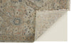 Havila Fine Rugs Mughal S1840 Taupe/Ivory/Gray Area Rug Corner Image with Rug Pad