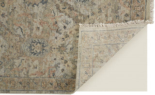 Havila Fine Rugs Mughal S1840 Taupe/Ivory/Gray Area Rug Corner Image with Rug Pad