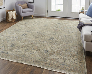 Havila Fine Rugs Mughal S1840 Taupe/Ivory/Gray Area Rug Lifestyle Image Feature