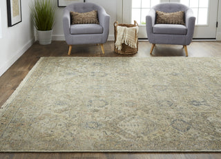 Havila Fine Rugs Mughal S1840 Taupe/Ivory/Gray Area Rug Lifestyle Image Feature