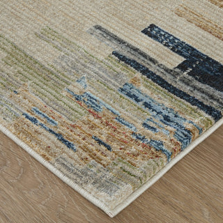 Feizy Melrose 39ULF Ivory/Blue/Brown Area Rug Corner Image