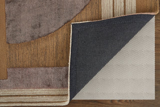 Feizy Nash 8849F Brown/Tan/Taupe Area Rug Corner Image with Rug Pad