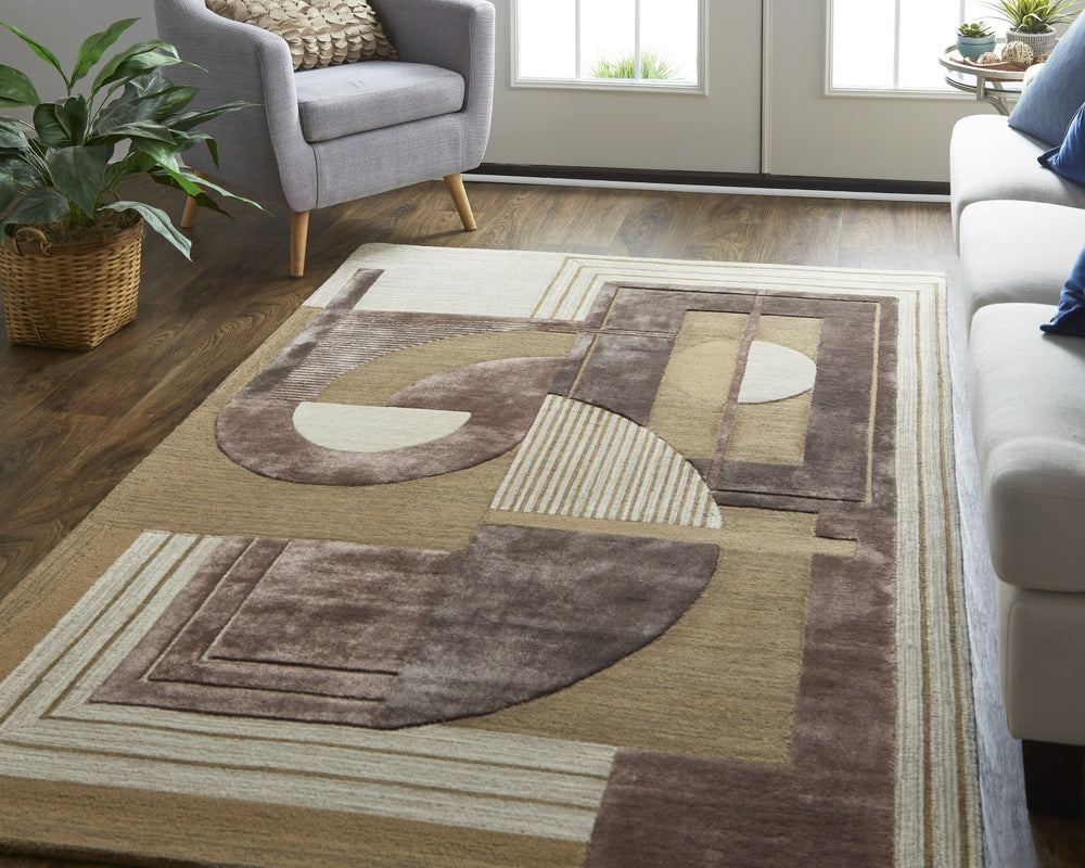 Feizy Nash 8849F Brown/Tan/Taupe Area Rug Lifestyle Image Feature