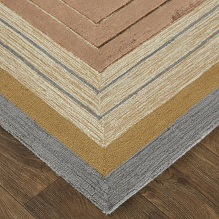 Feizy Nash 8849F Tan/Brown/Gray Area Rug Corner Image
