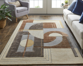 Feizy Nash 8849F Tan/Brown/Gray Area Rug Lifestyle Image Feature